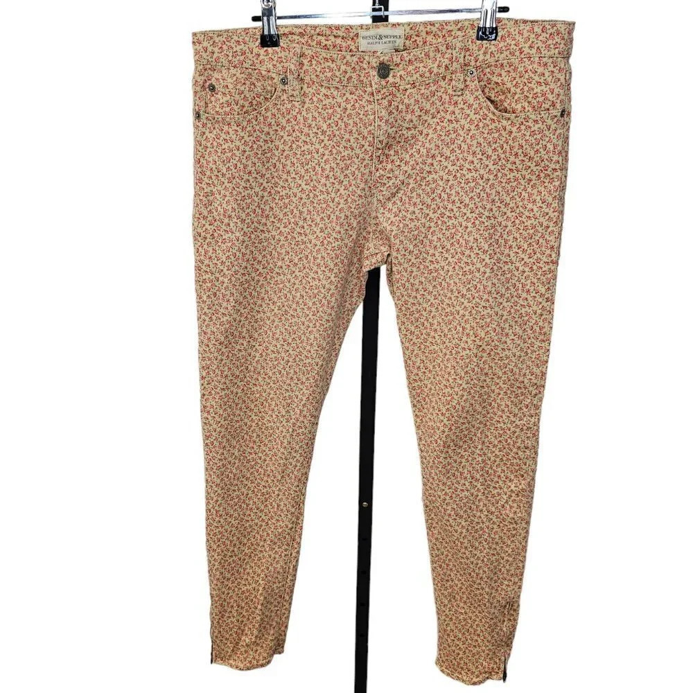 Ralph Lauren Denim & Supply Womens Floral Jeans Zip  Bottom Size 32